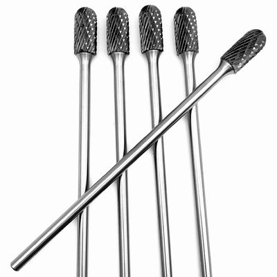 6" Long Shank Tungsten Carbide Burrs For Die Grinder Extended Standard Tungsten Burr Bits Double Cut