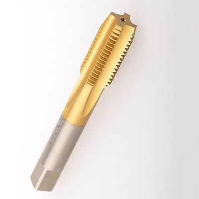 TiN Coated HSS Hand Tap Set 4 Flute Bottoming Finishing Straight Flute Tap