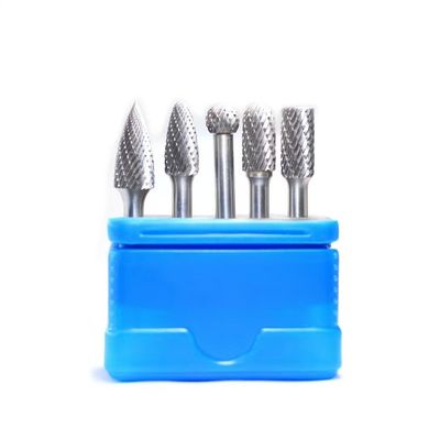5pcs Carbide Burr Set Standard Double Cut Burr Tungsten Carbide 1/4 Shank Diameter