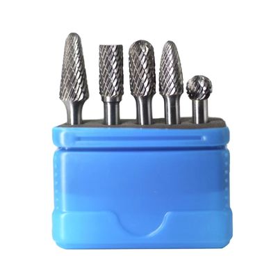 5pcs Carbide Burr Set Standard Double Cut Burr Tungsten Carbide 1/4 Shank Diameter