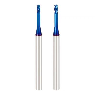 HRC55 1mm Solide Carbide End Mill 2 Flutes Long Neck Short Flutes Square End Mill