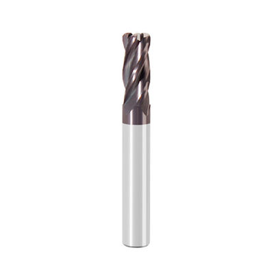8mm HRC60 4 Flutes Radius End Mill Cutter For Metal AITiN Coated