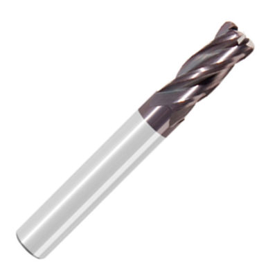 8mm HRC60 4 Flutes Radius End Mill Cutter For Metal AITiN Coated