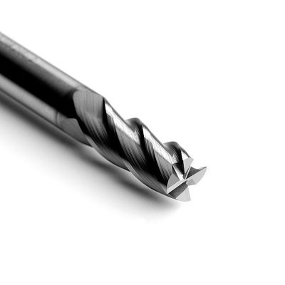 4 Flute Steel End Mill  35 Degree Helix Angle AITiN Coated End Mills For Steel 8mm Shank