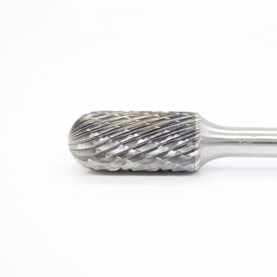 3/8" Shank  Carbide Cylinder Burr Radius End On 1/2" Carbide Burr 1" Cut Length