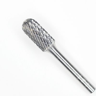 3/8" Shank  Carbide Cylinder Burr Radius End On 1/2" Carbide Burr 1" Cut Length