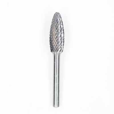 SH-1 Flame Shape Solid Tungsten Carbide Burr 1/4" Shank For High-Speed Die Grinder