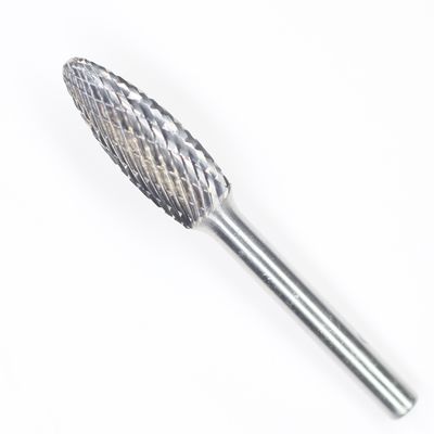 5/16" × 3/4" SH-2 Flame Tungsten Carbide Rotary File 1/4" Shank Flame Shape Double Cut Rotary Burr