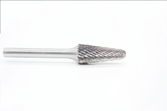 SL-4 Tungsten Carbide Burr Taper Shape With Radius End Double Cut With 1/4" Shank