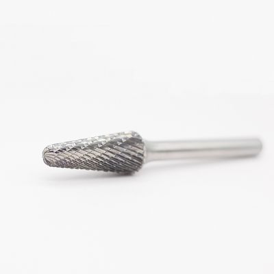 SL-4 Tungsten Carbide Burr Taper Shape With Radius End Double Cut With 1/4" Shank