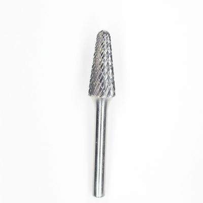 SL-4 Tungsten Carbide Burr Taper Shape With Radius End Double Cut With 1/4" Shank