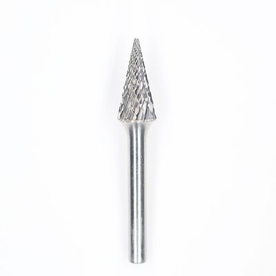 SM-5 28 Degree Pointed Cone Shape Double Cut Standard Carbide Burr With 1/4''Shank For Die Grinder Drill Bit