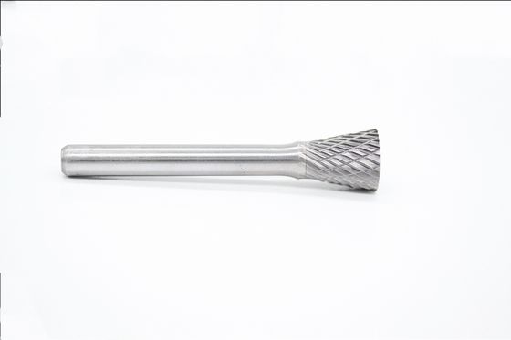 Solid Carbide Inverted Cone Burr SN-42 1/8" Shank Diameter, 1/8" Head Diameter With 3/16" Length