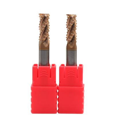 8mm HRC55 4 Flutes Carbide Roughing End Mills TiAISiN Coated  For Steels & Iron
