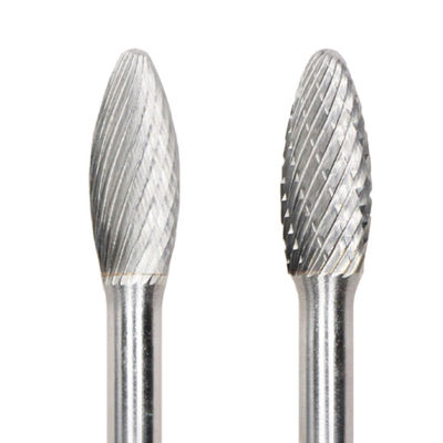 8mm*20mm H Flame Tungsten Carbide Rotary File 6mm Shank Flame Shape Single Cut Rotary Burr