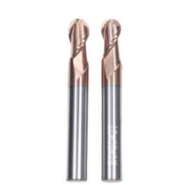 8mm Dia R4*8*16*8*60 2Flutes TiAISiN Carbide Ball Nose End Mill For Carbon Steel Alloy Steel Cast Iron