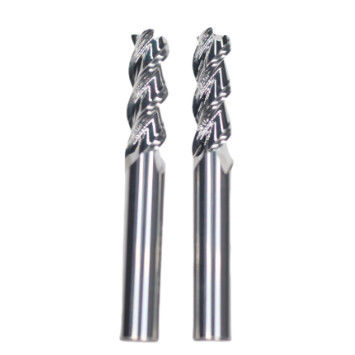 12mm Dia 12*45*12*100 HRC55 3 Flutes Flat Carbide End Mills For Aluminum Uncoated Machine Type Finish Machining