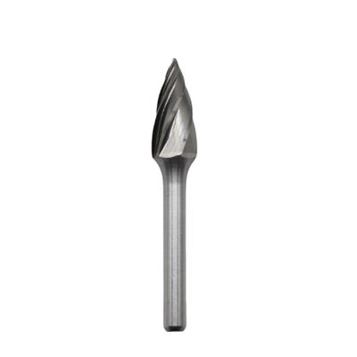 quality G shape Carbide Burr 10mm*20mm Pointed Tree Carbide Burr On 6mm Shank Aluminum Cut factory