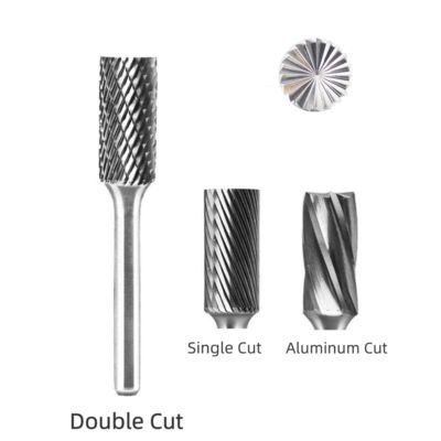 Good price SB Cylindrical End Cut tungsten Carbide Burrs 12mm*25mm Standard Double Cut With 6mm Shank online